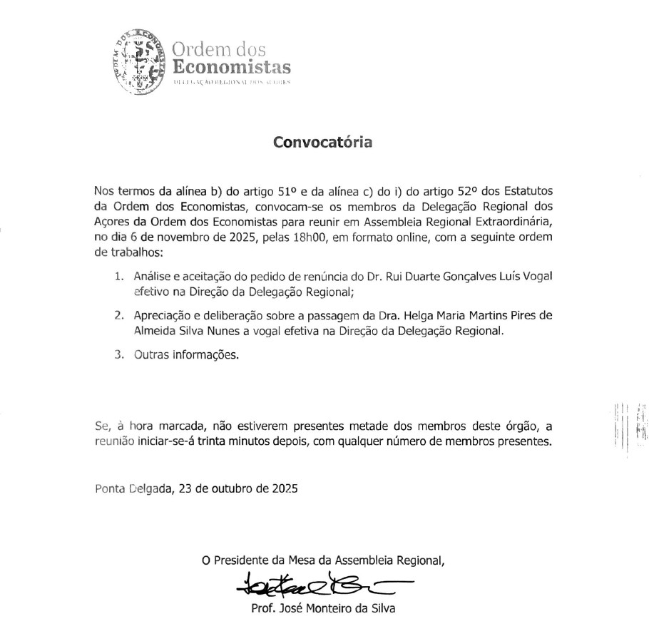 Convocatória DR Acores - Assembleia Regional ...